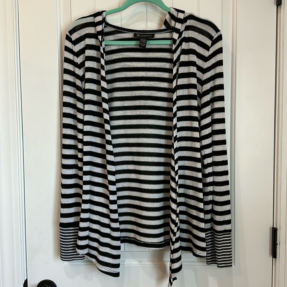 INC International Concepts Striped Knit Cardigan